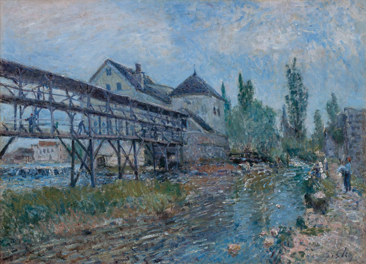 Alfred Sisley, Die Provencher-Mühle in Moret (1883; Öl auf Leinwand, 54 x 73 cm; Rotterdam, Museum Boijmans Van Beuningen). Foto: Studio Tromp