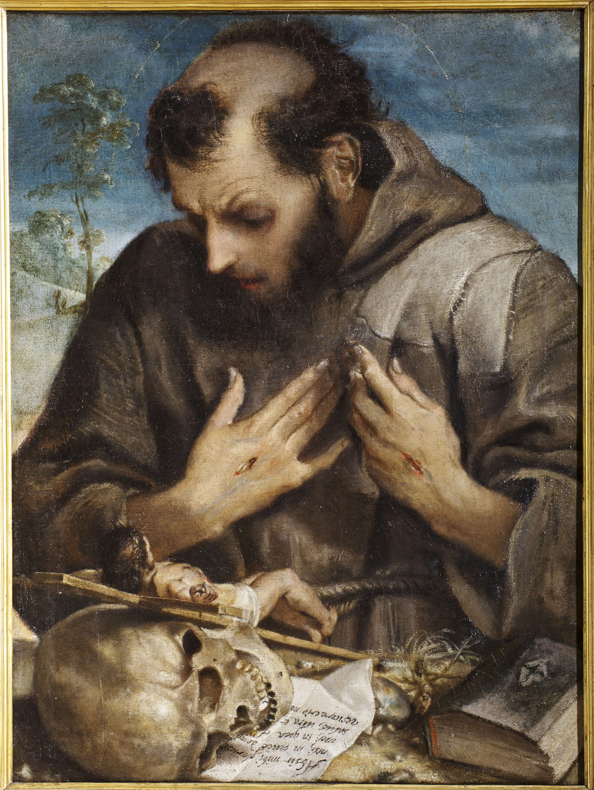 Annibale Carracci, Der heilige Franziskus in Anbetung des Gekreuzigten (Rom, Kapitolinische Museen)