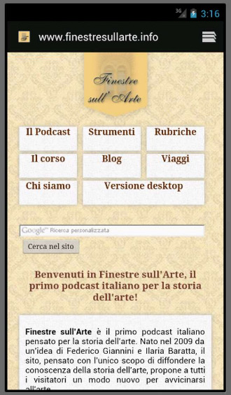 Finestre sull'Arte versione mobile